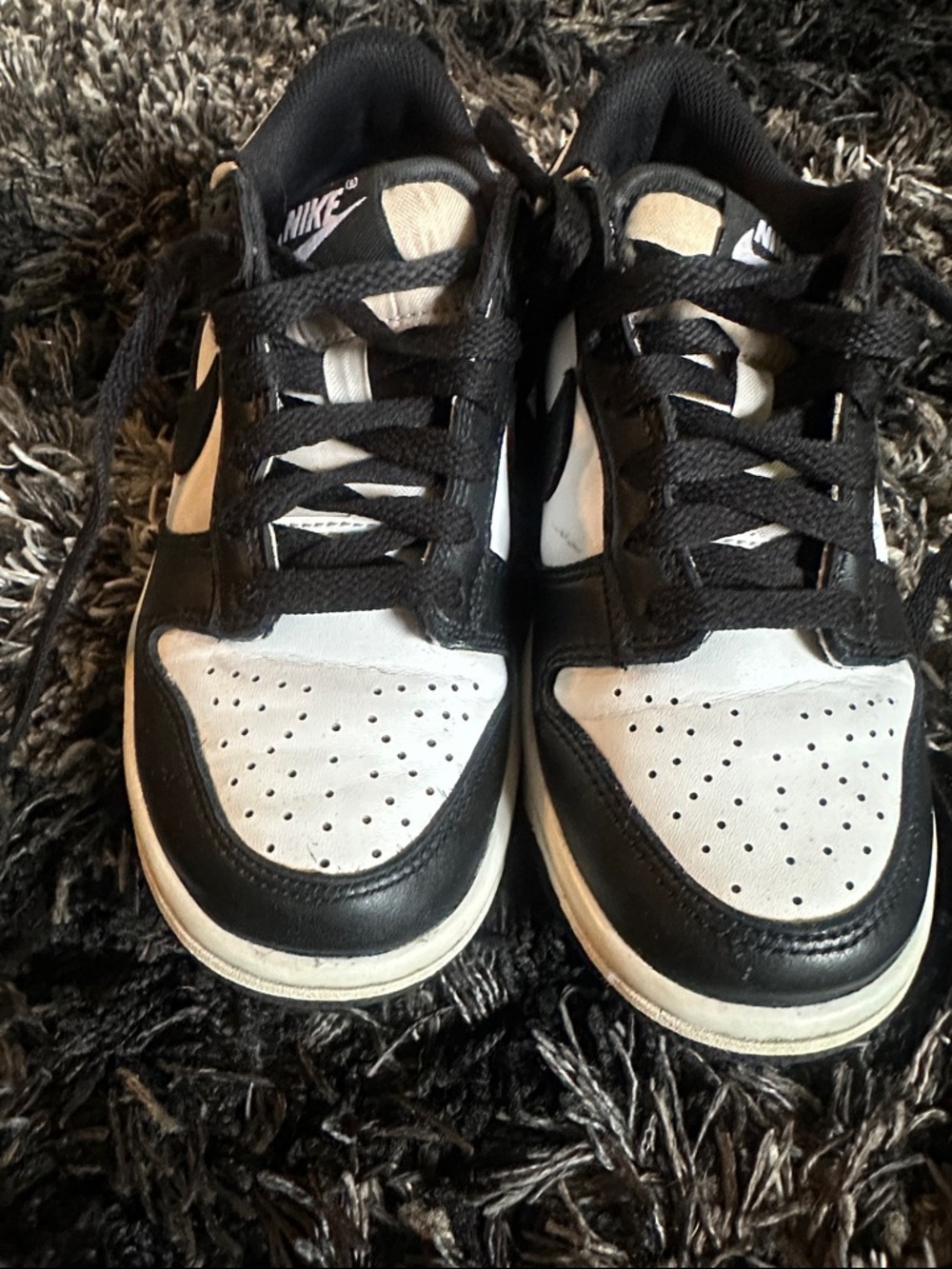 Nike Black and White Low Top Sneakers with Swoosh